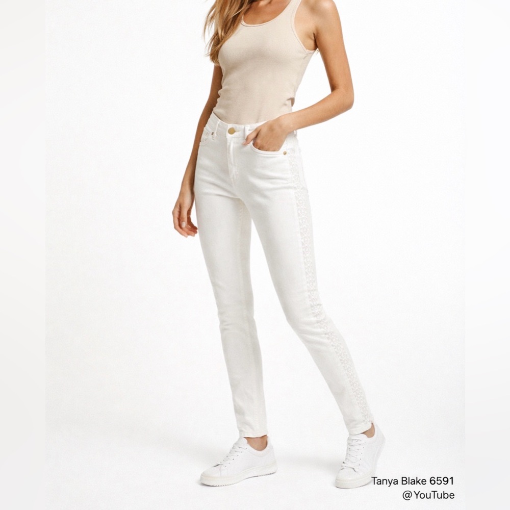 Michael Kors White Denim with Gold Accent